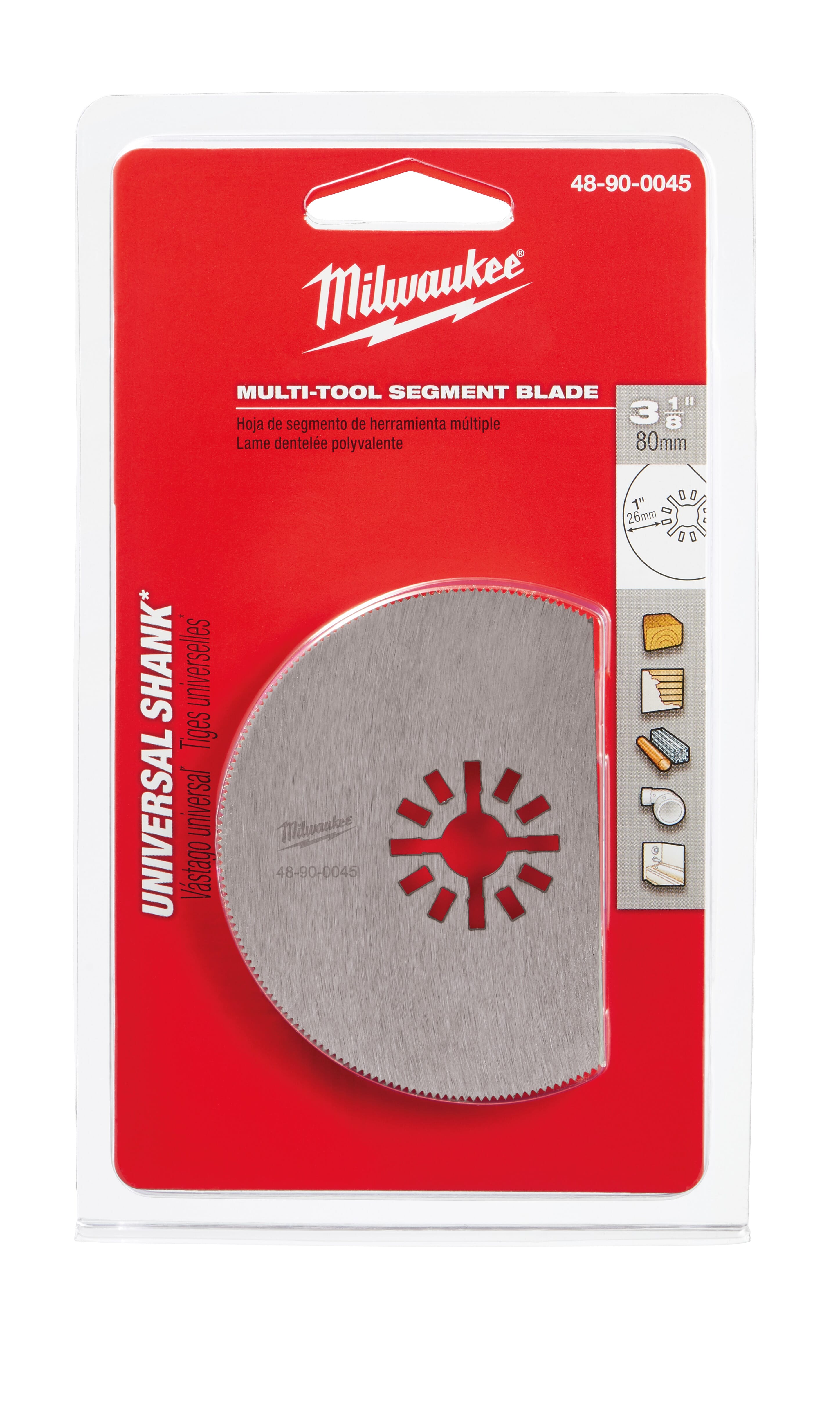 Milwaukee® 48-90-0045 Multi-Tool Blade, For Use With Oscillating Tool, 3-1/8 in Cutting Dia, HSS